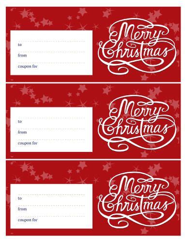 christmas coupon template  printable gift certificates