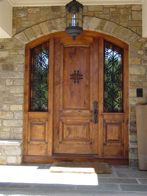 great   rustic double front door designs