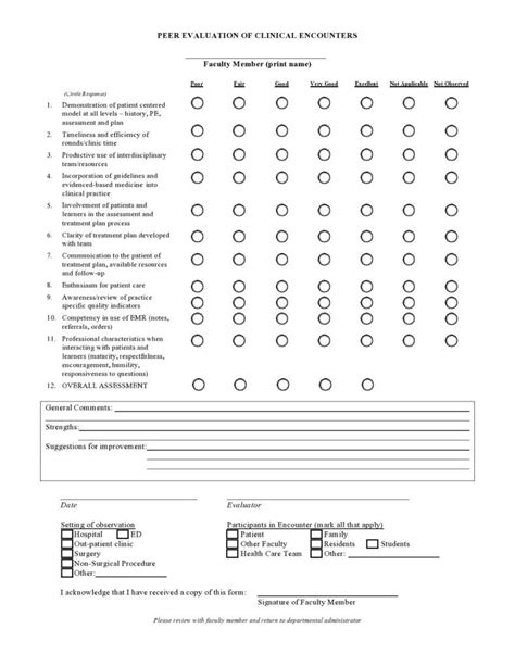 peer evaluation forms templates printable samples hot sex picture