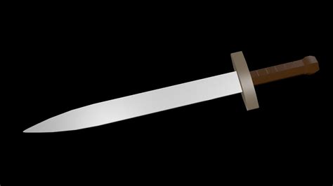 3d Model Low Poly Sword 1 Vr Ar Low Poly Cgtrader