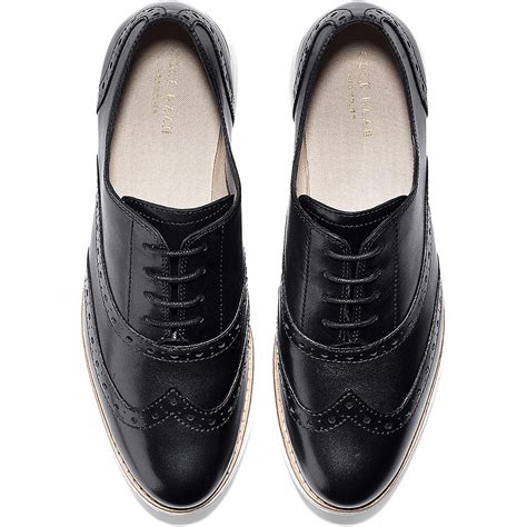 cole haan womens original grand black oxfords shoes  medium bm