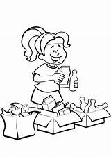 Coloring Pages Recycling Sorting Earth Save Garbage Printable Woman Print Size sketch template