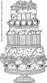 Coloring Pages Adult Food Sheets Cake Adults Printable Books Wedding Color Kids Pastry Stamps Colouring Colour Book Cakes Digital Bilder sketch template