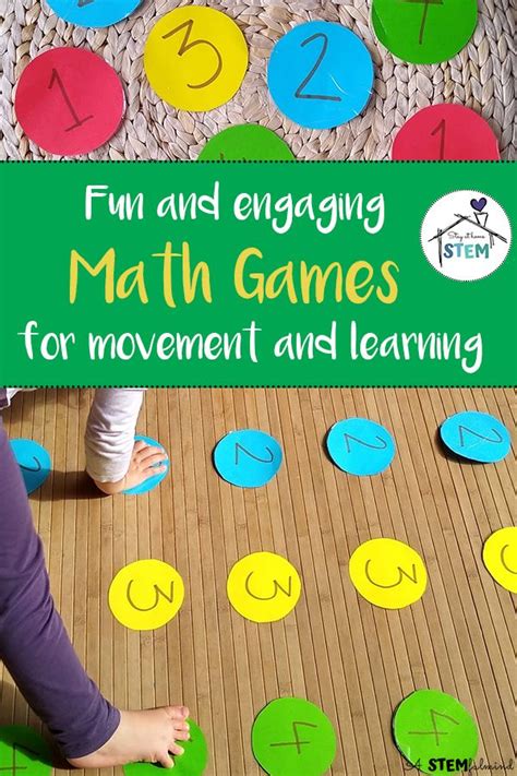 stay  home math fun games  movement  learning preschool math
