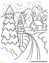 Coloring Winter Pages Scene Christmas Snow Rainy Wonderland Drawing Landscape Storm Printable Kids House Adults Color Carol Getcolorings Interior Jackson sketch template