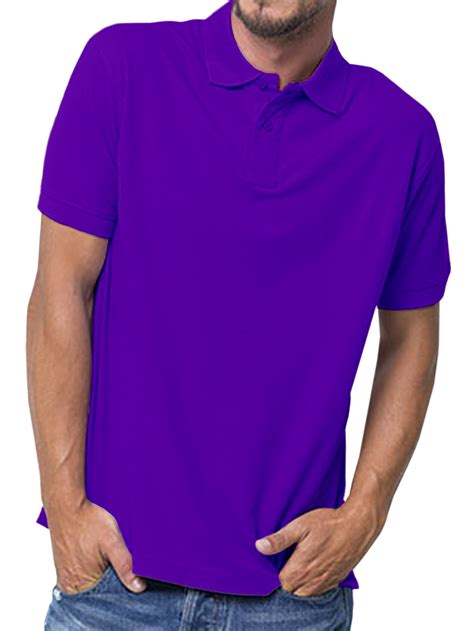 basico purple polo collared shirts  women  cotton short sleeve golf polo shirts  men
