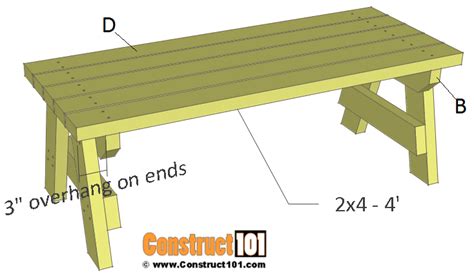 Simple 2x4 Garden Bench Plans Free Pdf Download Construct101