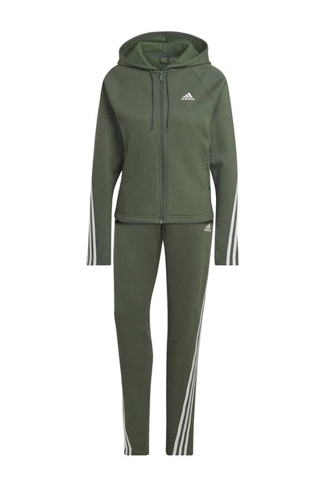 adidas performance fleece joggingpak groenwit wehkamp