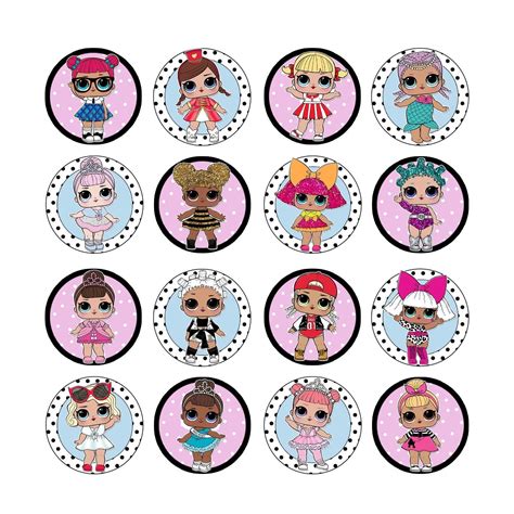 aud  edible lol dolls series  cupcake toppers birthday wafer