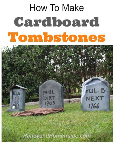 cardboard tombstones halloween diy handy homemade