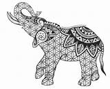 Elephant Elefante Everfreecoloring Henna Tattoo Mermaid Arte Elefantes Colorear Procoloring sketch template