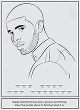 Coloring Rapper Drake sketch template