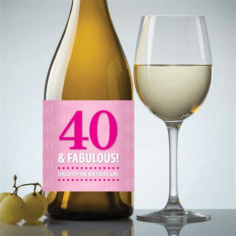 fabulous  birthday  printable wine label   pink