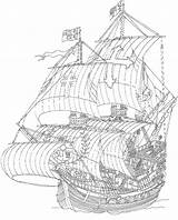 Coloring Ship Pages Ships Sailing Kids Fun Old Colouring Adult Maria Santa Color Tall Drawing Sheets Cool Pirate Boat Detailed sketch template