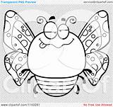 Drunk Chubby Butterfly Outlined Coloring Clipart Cartoon Vector Illustration Cory Thoman Regarding Notes Quick sketch template