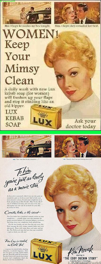 fake lux soap ad  original ad featuring kim novak    bottom funny vintage