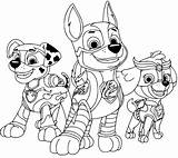 Pups Mighty Coloring Pages Patrol Paw Printable Characters Print Chase Skye Marshal sketch template