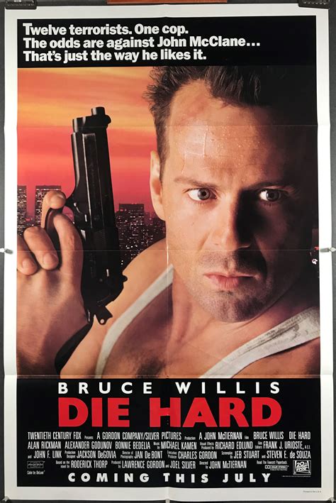 die hard  action  posters wall chart hollywood  size film