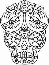 Calavera Coloring Pages Skull Skulls Candy Sugar Catrina Embroidery Outline Printable Pajaros Designs Getcolorings Para Colorear Tattoo Mexican Color Getdrawings sketch template
