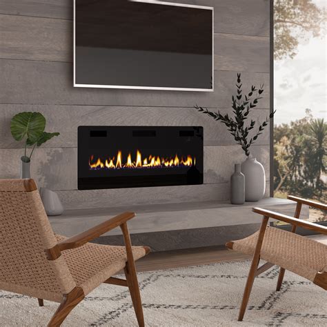 okada  electric fireplace insert  ultra thin wall mounted  wall easy installation