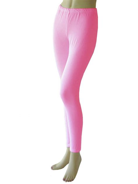 women s hot pink leggings tights yoga pants full length new