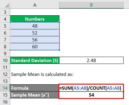 relative standard deviation formula rsd calculator excel template