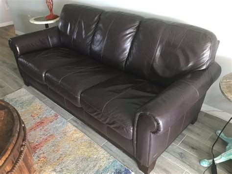 7 Ft Sleeper Couch Brown Leather Cindy Crawford Design 500