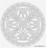 Coloring Celtic Shamrock Adult Pages Clover Knotwork Pngkey sketch template