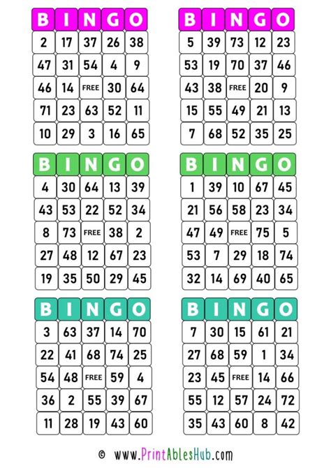 printable bingo cards     blank template printables hub