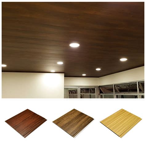 8mm Thickness Wood Color Grooves Pvc Laminated Panel Wall Ceiling