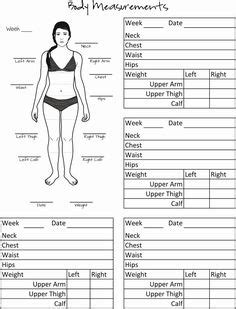 fillableprintable weekly body measurement chart  follow