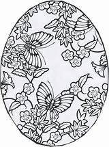 Easter Coloring Egg Pages Spring Adults Butterfly Color Detailed Adult Make sketch template