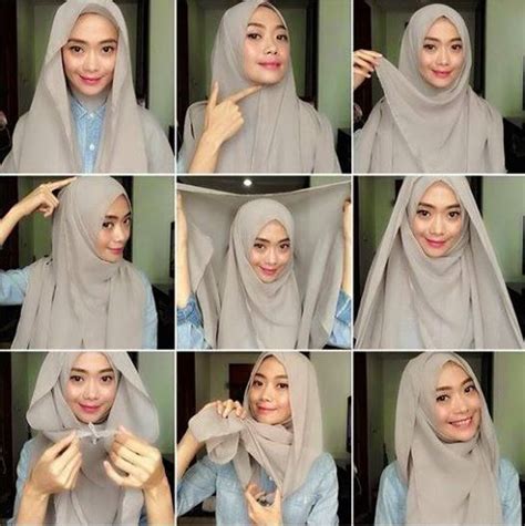 tutorial hijab pashmina simple  cantik