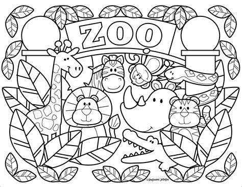 zoo animals coloring page  kids coloringbay