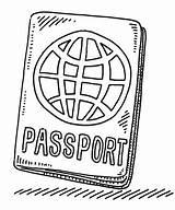 Passport Passeport Illustrations sketch template