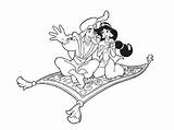 Aladdin Jasmine Coloring Drawing Coloriage Pages Carpet Disney Princess Aladin Magic Animation Movies Colour Lamp Dessin Imprimer Tapis Et Sur sketch template