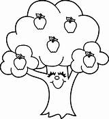 Apple Tree Coloring Pages Cute Printable Cartoon Core Colouring Color Getcolorings Sheets Kids Print Fruits Choose Board Categories sketch template