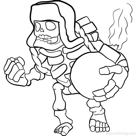 clash royale coloring pages skeleton xcoloringscom