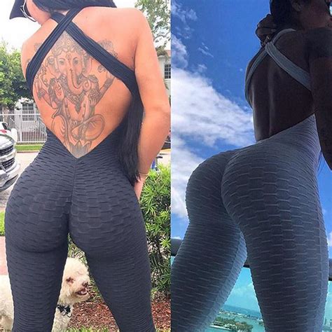 one piece yoga pants backless sport leggings gym fitness clothes