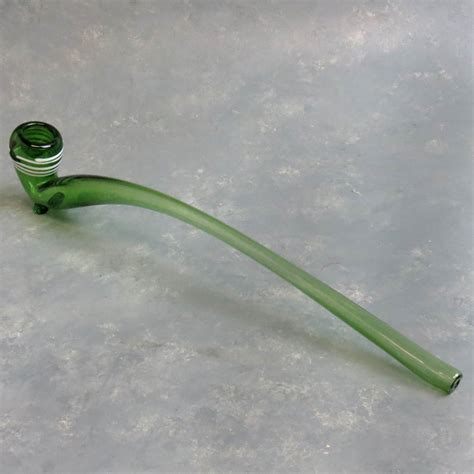 15 Extra Long Glass Sherlock Hand Pipe W Bowl Stripe Veekay Wholesale