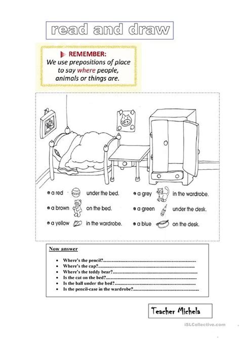 read  draw prepositions prepositions preposition worksheets reading