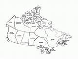 Map Canada Coloringhome Coloring Printable Blank Outline Kids Provinces Maps sketch template