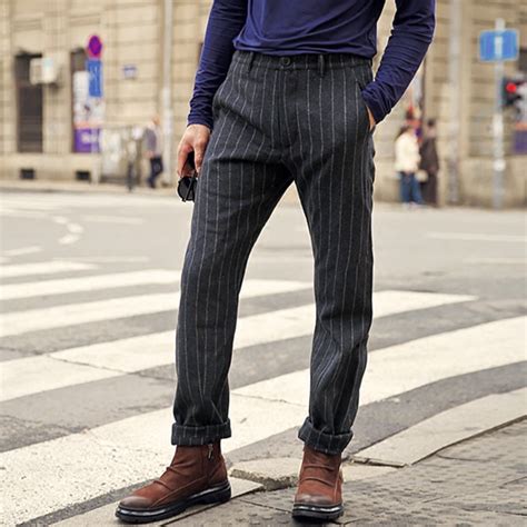 buy  men  trousers england style vertical