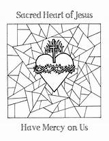 Sacred Jesus Heart Coloring Pages Mary Catholic Immaculate Four Different Kids sketch template