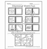 Paste Cut Rhyming Worksheets Words Kindergarten Activities Printable Template Teacherspayteachers sketch template