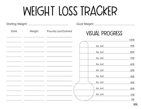 weight loss trackers   printables printabulls