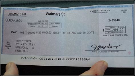 cash  cashiers check  walmart