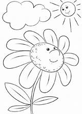 Coloring Flower Cartoon Pages Character Daisy Margarita Flowers Printable Drawing Para Colorear Sol Al Template Imagen sketch template