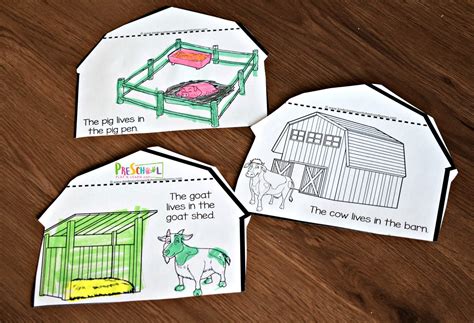 printable farm animals   homes minibook  kids
