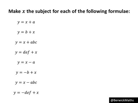 changing  subject   formula  exercises variation theory